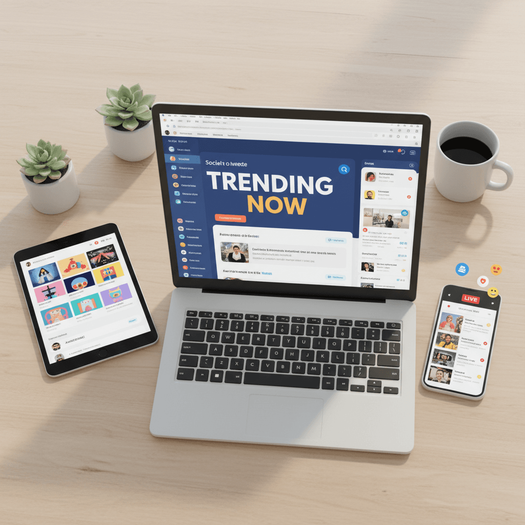 Social media content strategy workspace