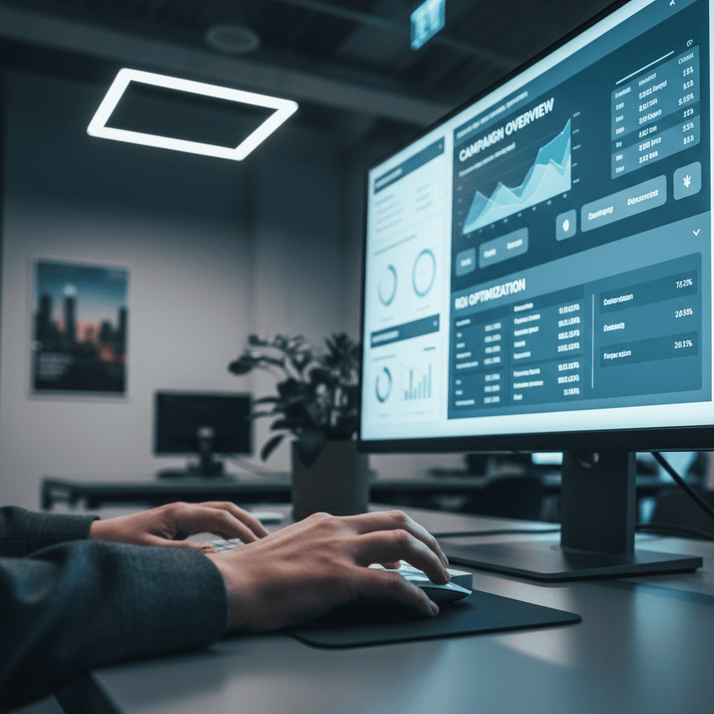 Performance advertising dashboard with campaign metrics